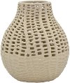10 Inch Beige Ceramic Vase