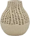 Clearance 10 Inch Beige Ceramic Vase