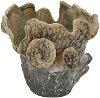 6 Inch Blue and Beige Variegated Ceramic Vase