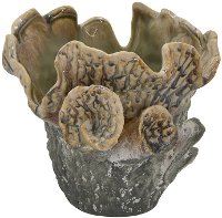 6 Inch Blue and Beige Variegated Ceramic Vase