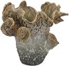 Clearance 10 Inch Blue and Beige Variegated Ceramic Vase