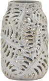 13 Inch Gray and Cream Ceramic Vase