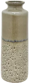 Clearance 16 Inch Gray and Cream Ceramic Vase