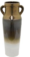 29 Inch Copper and Bronze Ceramic Vase with Handles