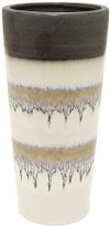 10 Inch Brown Wash Drip Ceramic Vase