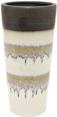 10 Inch Brown Wash Drip Ceramic Vase