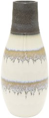 11 Inch Brown Wash Drip Ceramic Vase