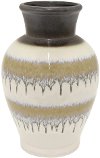 8 Inch Brown Wash Drip Ceramic Vase