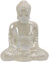 18 Inch Cream Iridescent Ceramic Buddha