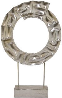 Silver Round Sculpture On Base