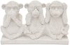 Off White Ceramic Monkey Sculpture on Base
