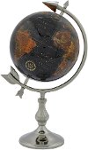 8 Inch Black World Globe