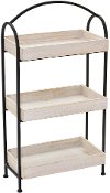 White Wash Wood and Metal Stand with Three Shelves