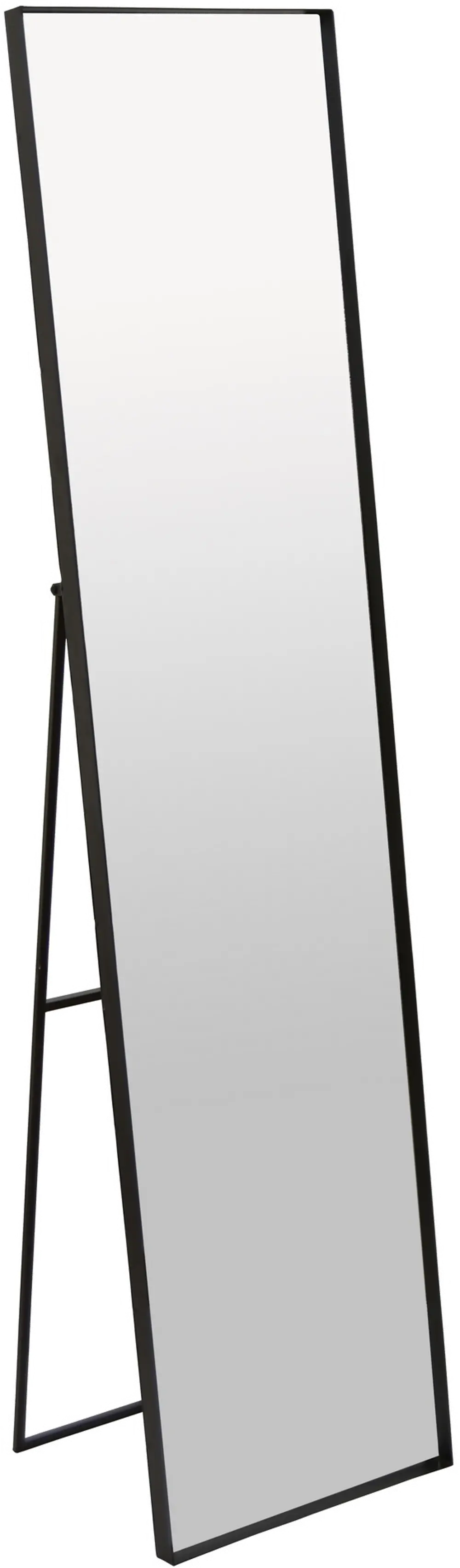 Black Metal Framed Floor Mirror with Easel-1