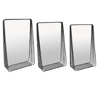 23 Inch Black Metal Wall Mirror
