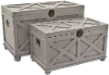 Clearance 28 Inch Gray Wood Storage Trunk