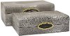 9 Inch Gray Wood Box with Faux Stone Latch