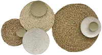 Tan, Green and Cream Metal Wall Art