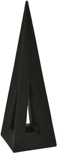 13 Inch Black Pyramid Sculpture Tabletop Decoration