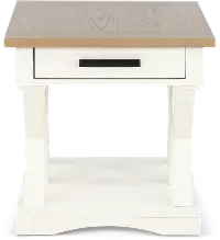 Amy Cotton White End Table