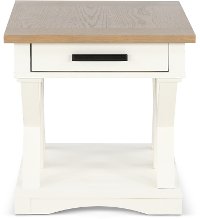 Country White Cotton End Table - Americana