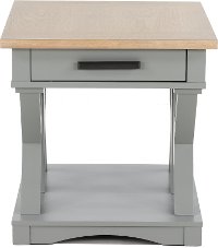 Country Dove Gray End Table with Drawer
