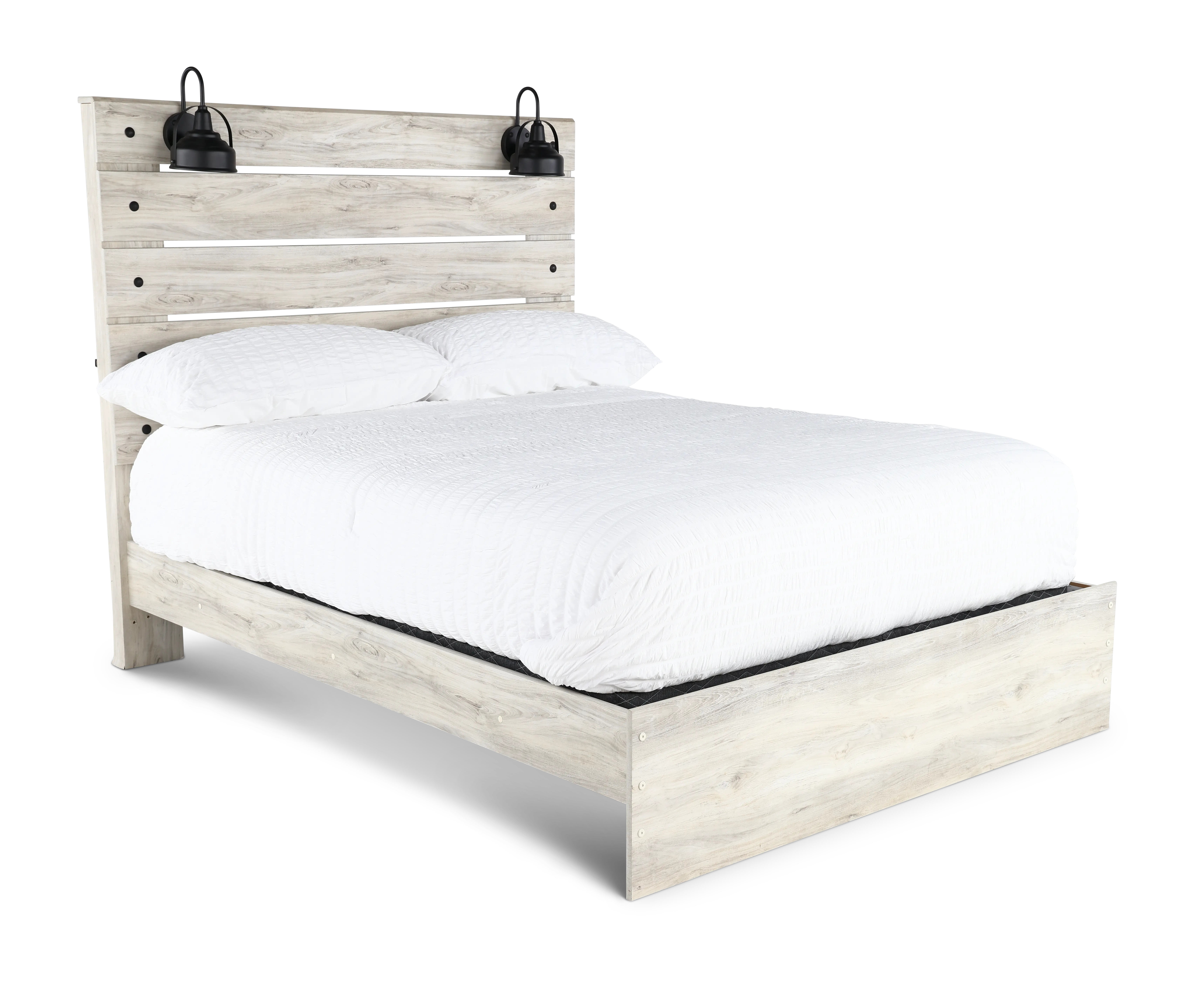 Sunrise Park Rustic Whitewash Queen Bed-1