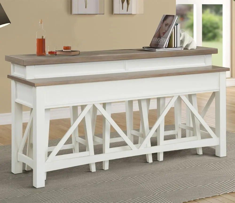 Amy Cotton White Console Bar Table-2