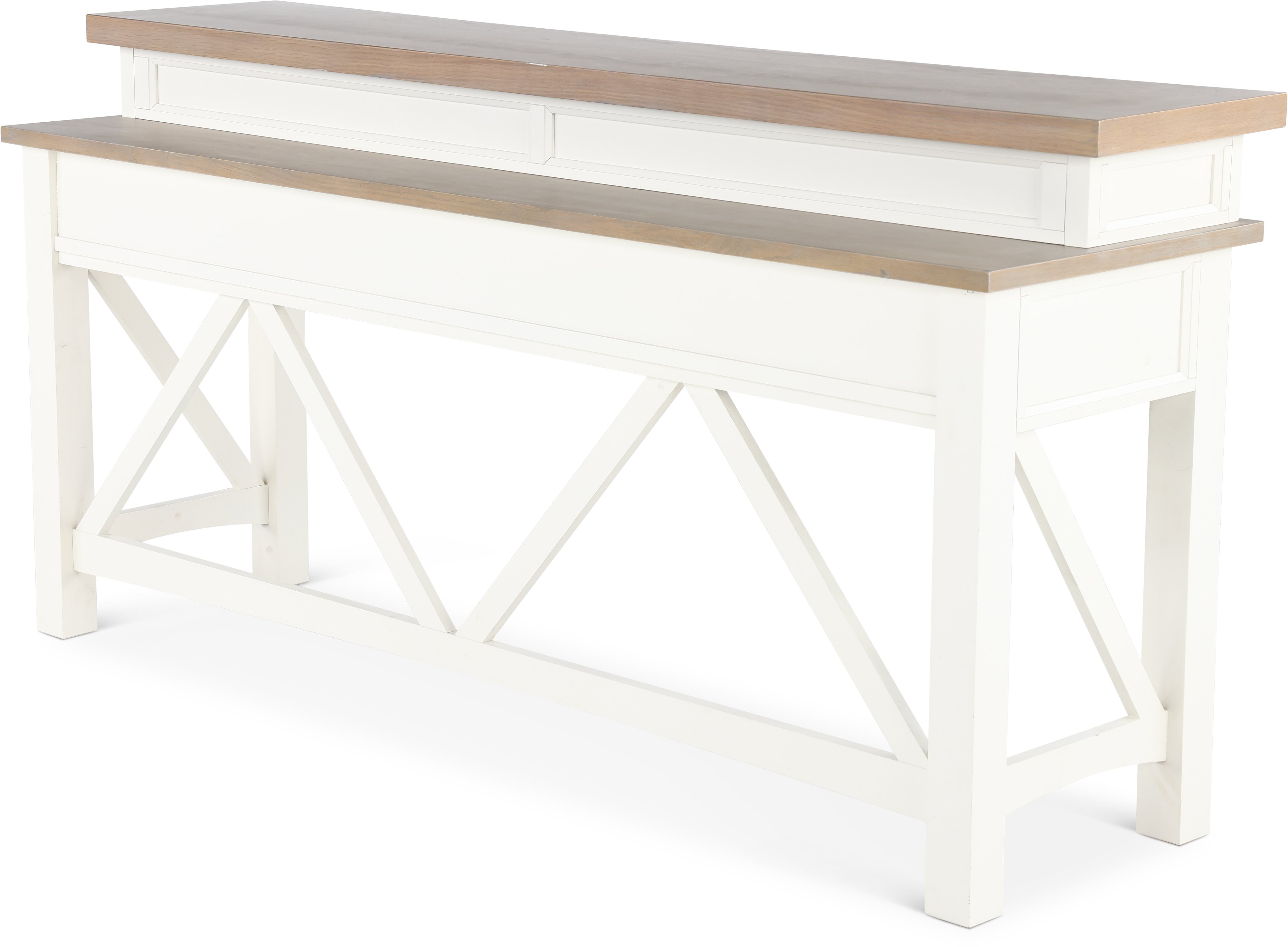 Cotton White Country Console Bar Table-1