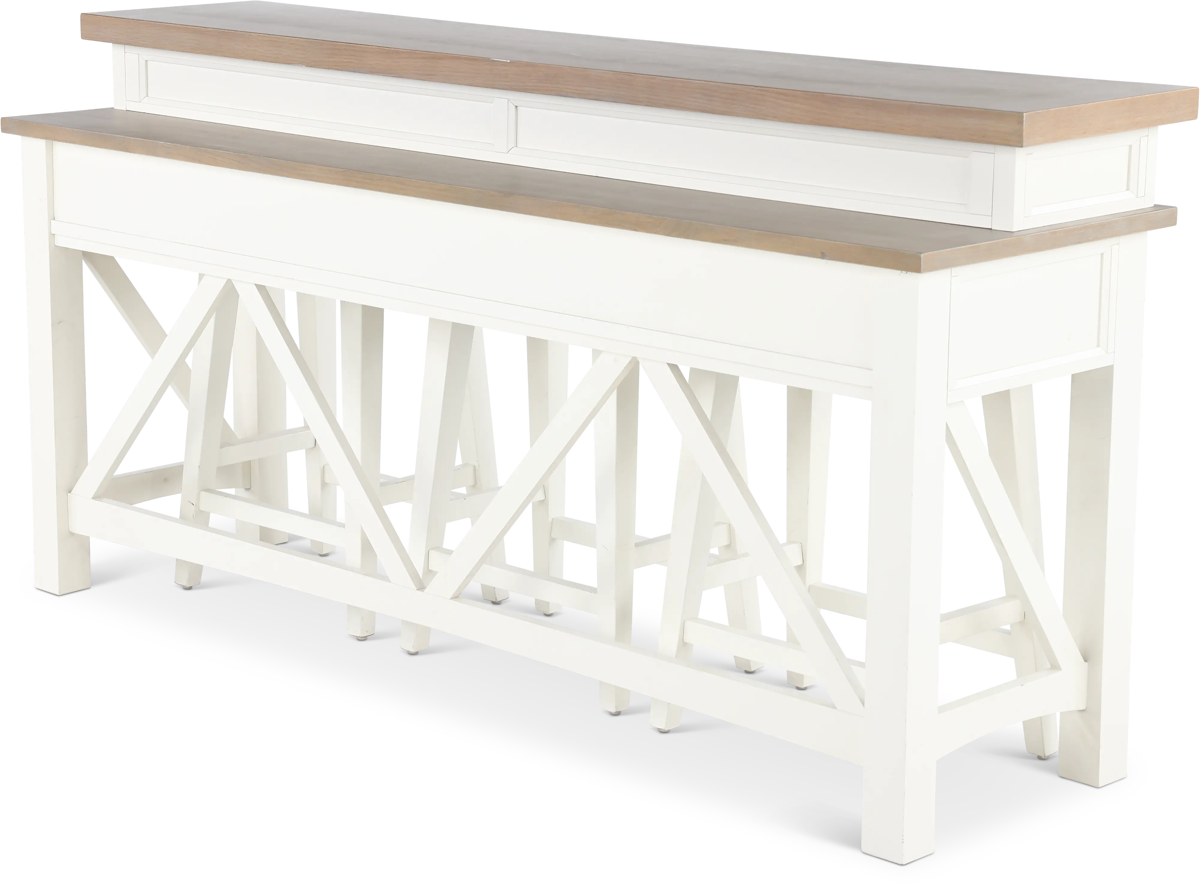 Amy Cotton White Bar Table with 3 Stools-2