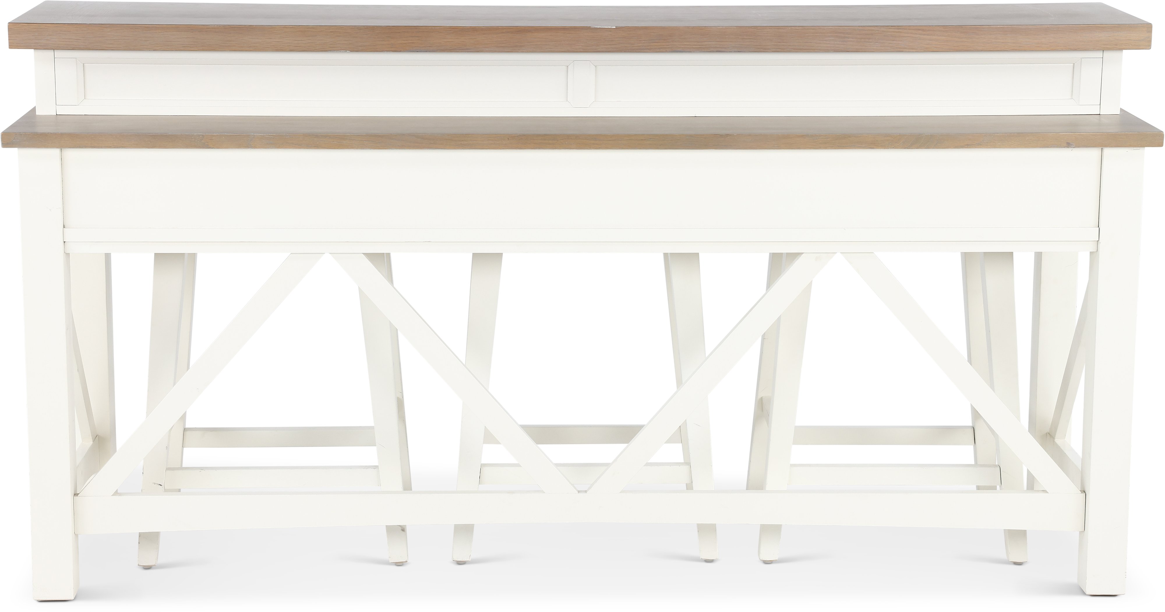 Cotton White Country Bar Table with 3 Stools-1