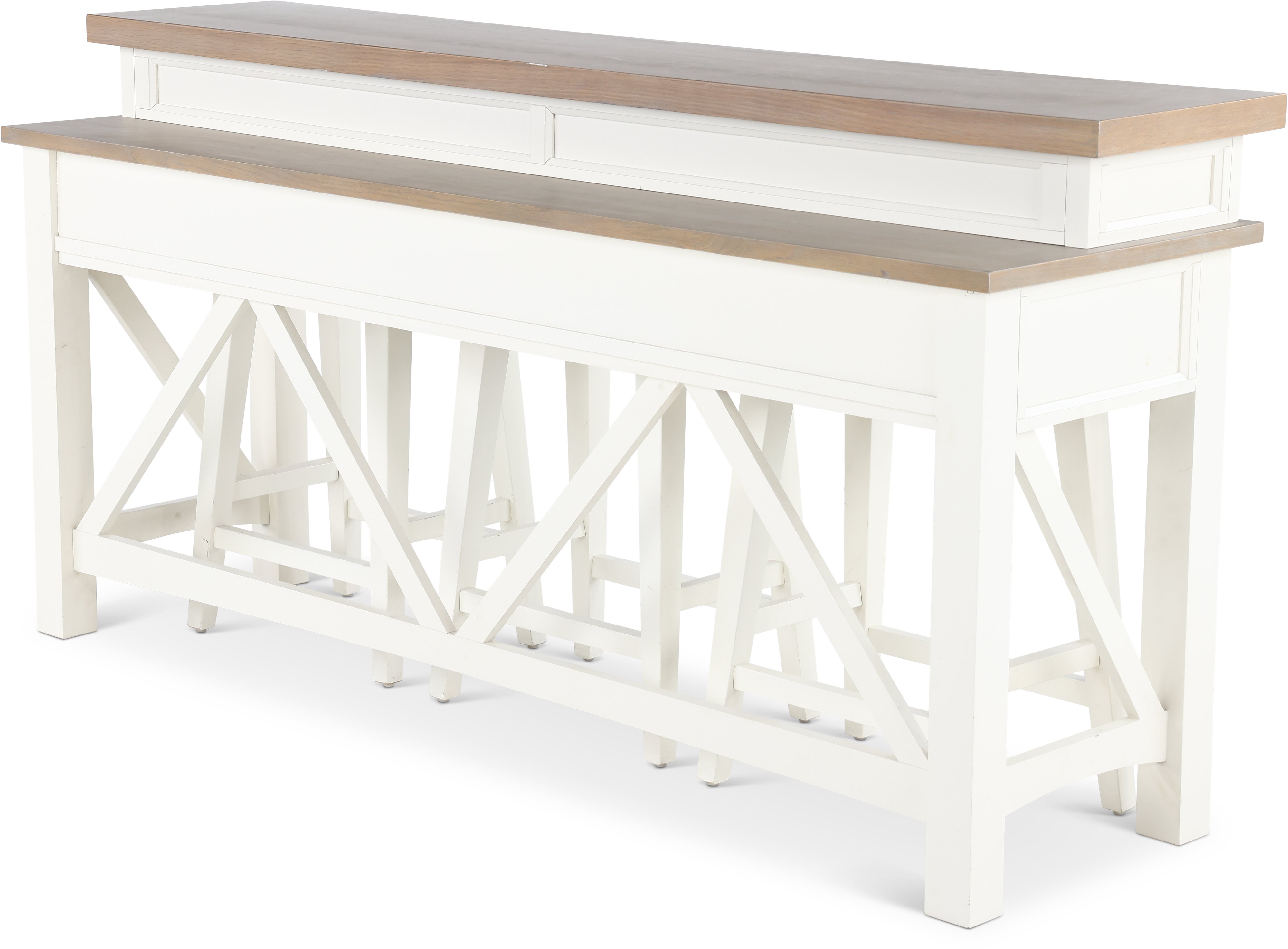 Cotton White Country Bar Table with 3 Stools-2