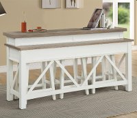 Cotton White Country Bar Table with 3 Stools-3