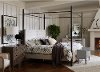 Modern Metal and Linen King Canopy Bed - Modern Eclectic