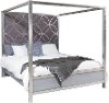 Modern Silver and Gray King Canopy Bed - Modern Eclectic