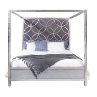 Modern Silver and Gray King Canopy Bed - Modern Eclectic-2