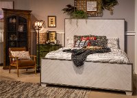 Modern Farmhouse White King Size Bed - Modern Eclectic-2