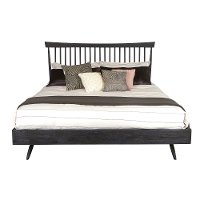 Distressed Gray King Shaker Platform Bed - Modern Eclectic-4