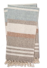 Magnolia Home Furniture Hand Taupe and Multi Color Cotton Throw Blanket
