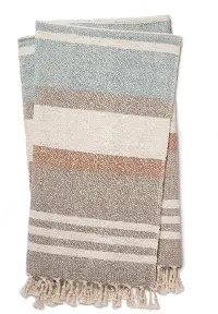 T1036 MH TAUPE MULTI Magnolia Home Furniture Hand Taupe and Multi Color Cotton Throw Blanket