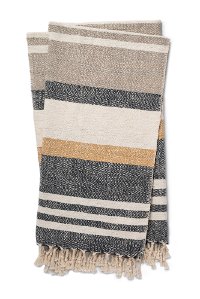 Magnolia Home Furniture Charcoal and Multi Color Cotton Throw Blanket