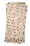 Magnolia Home Furniture Natural and Gold Striped Throw Blanket