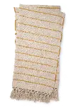 T1039 MH NATURAL GOLD Magnolia Home Furniture Natural and Gold Striped Throw Blanket