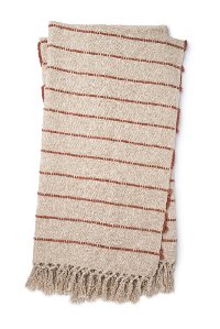 Magnolia Home Furniture Natural and Spice Striped Throw Blanket