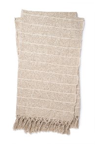 Magnolia Home Furniture Natural and Ivory Striped Throw Blanket