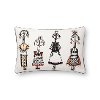 White and Multi Color Cotton Throw Pillow