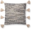 Clearance Gray and Beige Throw Pillow with Tassels
