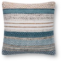 Blue and Multi Color Throw Pillow