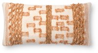 Beige and Rust Rectangle Throw Pillow