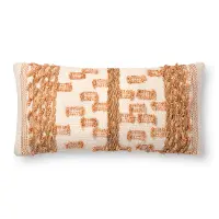 P1083 Beige and Rust Rectangle Throw Pillow